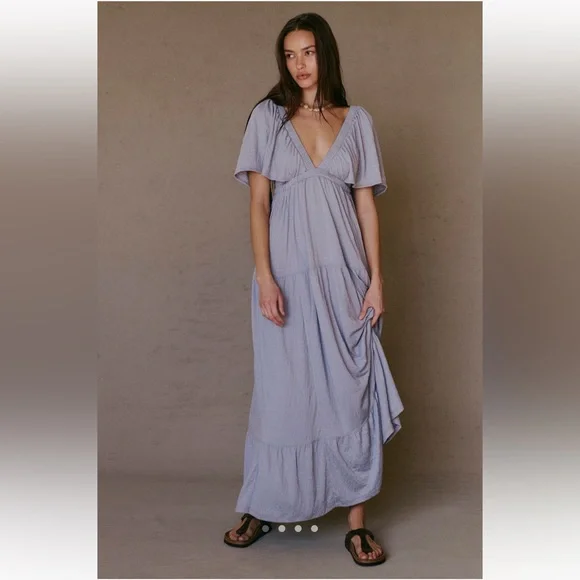 Free People La La Maxi Dress, size small in frost lavender - Picture 1 of 8